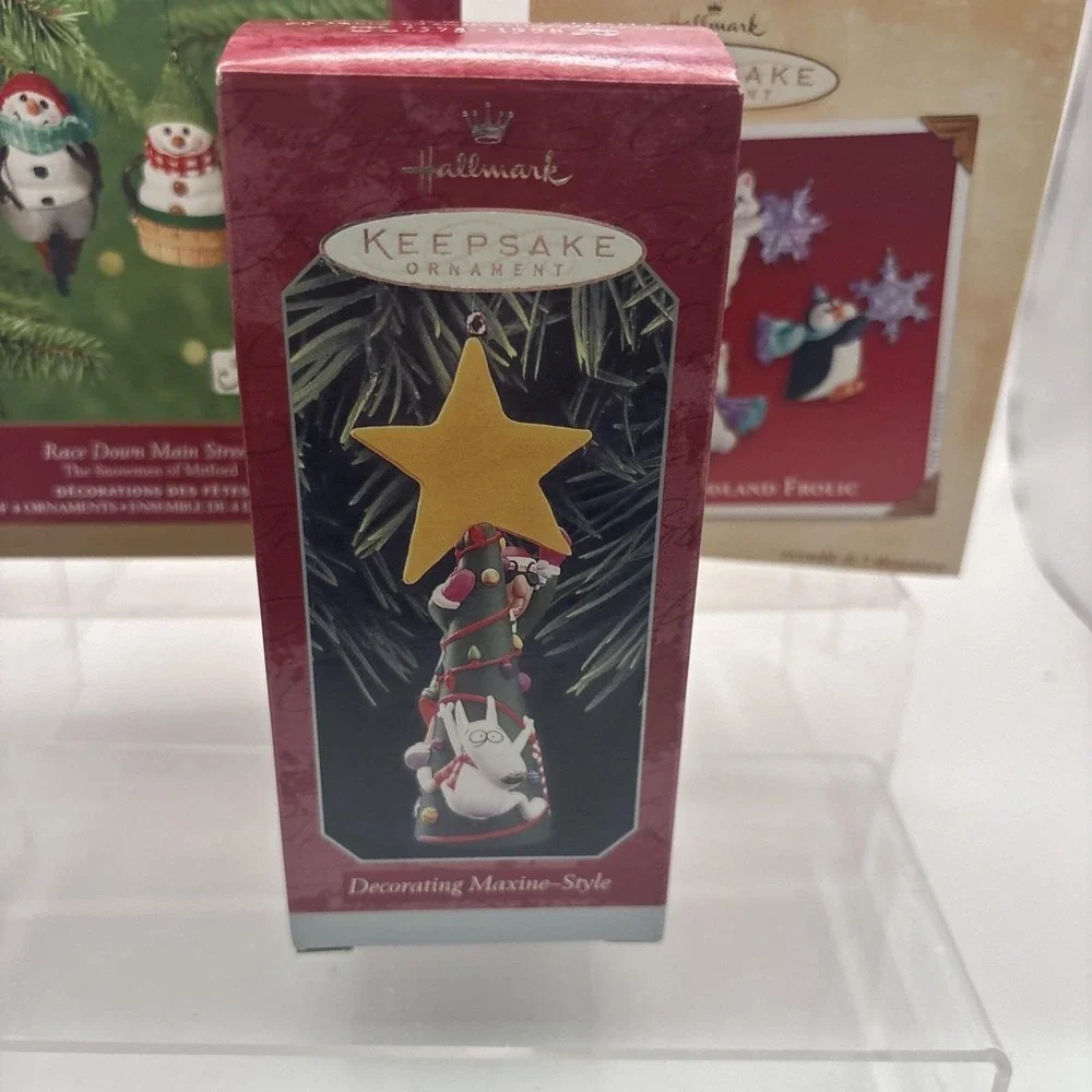 Hallmark Keepsake Ornaments~Lot of 3~Woodland Frolic/Maxine/Race Down Main St